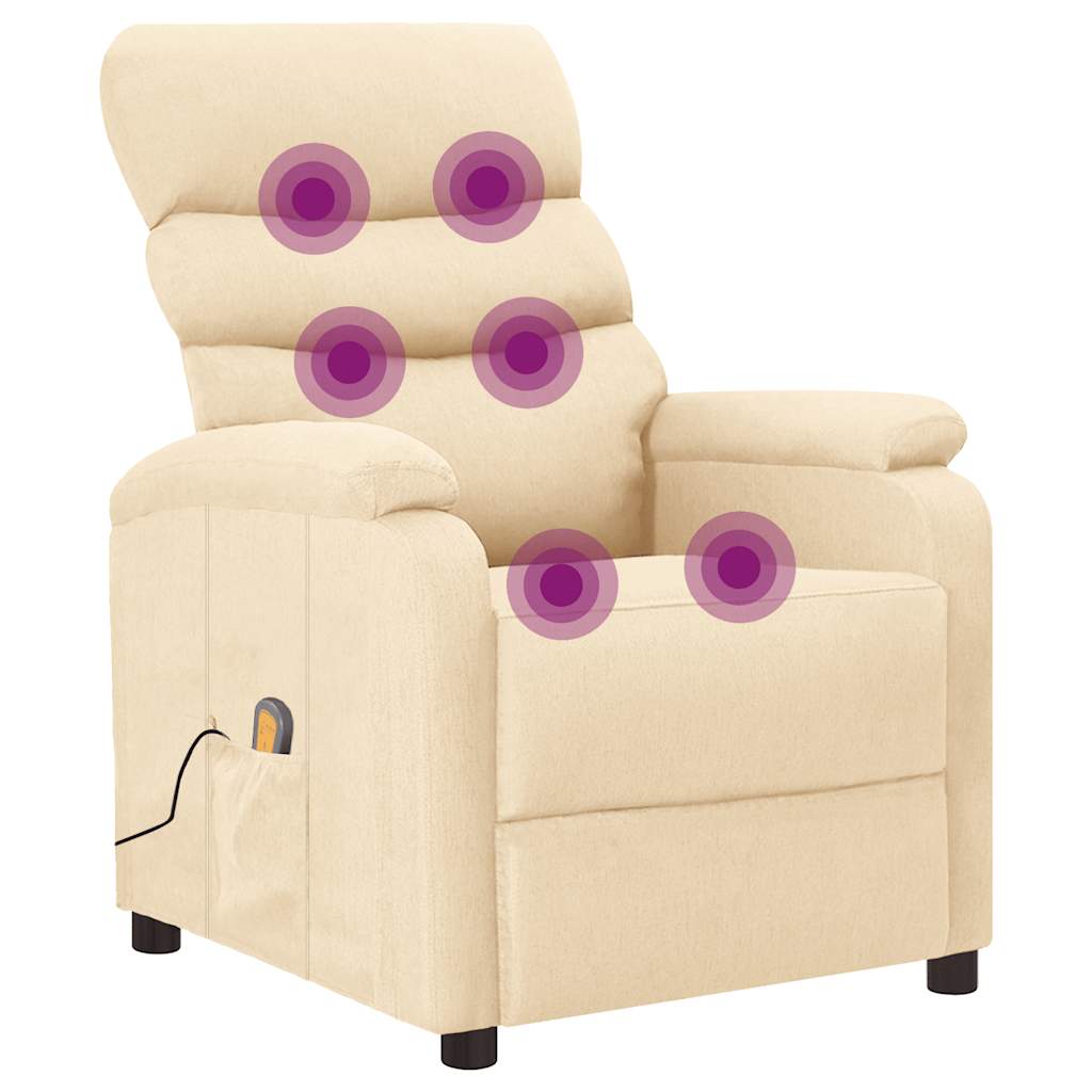 massagestol stof cremefarvet