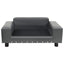 hundesofa 81x43x31 cm plys og kunstlæder grå
