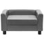 hundesofa 60x43x30 cm plys og kunstlæder grå