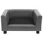hundesofa 60x43x30 cm plys og kunstlæder grå