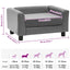 hundesofa 60x43x30 cm plys og kunstlæder grå