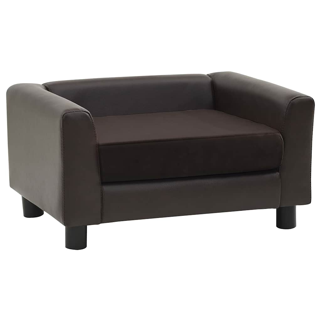 hundesofa 60x43x30 cm plys og kunstlæder brun