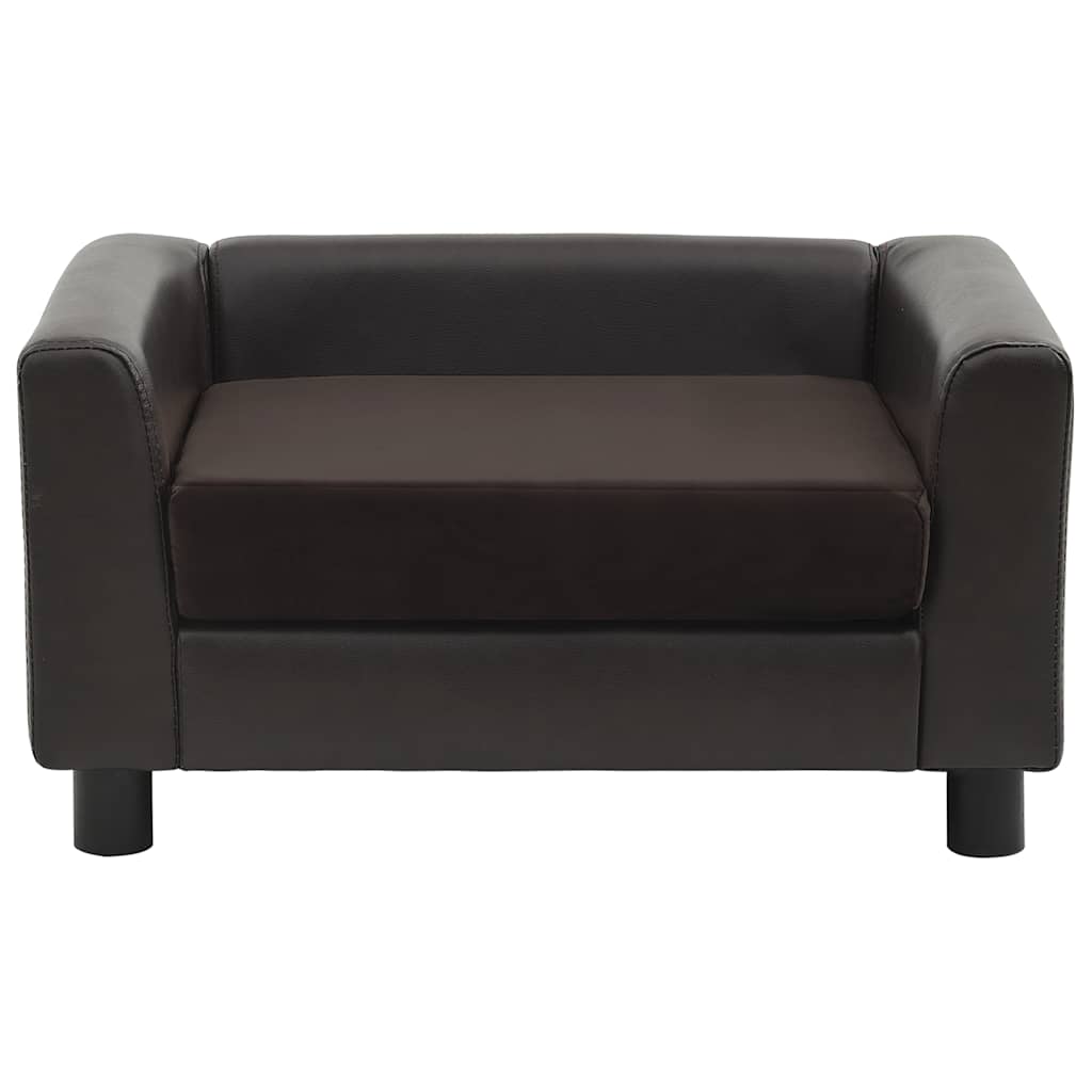 hundesofa 60x43x30 cm plys og kunstlæder brun