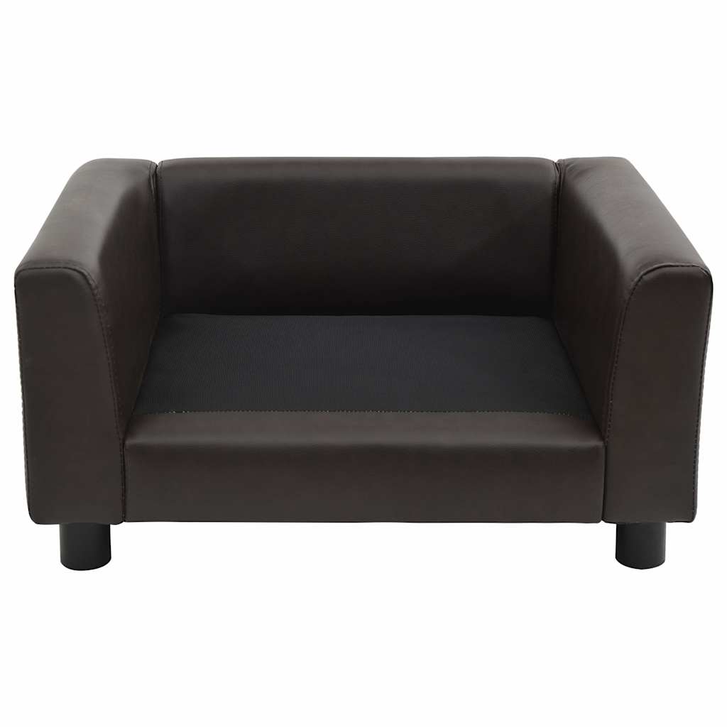 hundesofa 60x43x30 cm plys og kunstlæder brun
