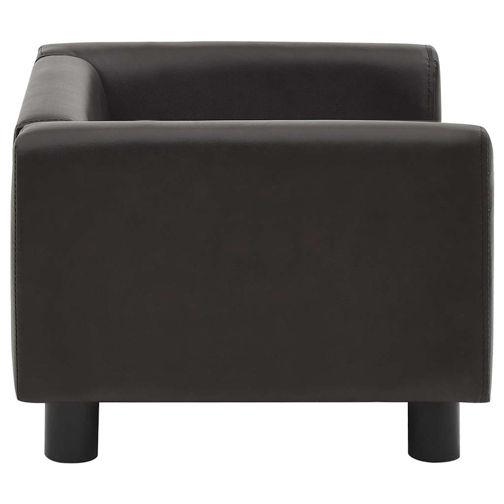 hundesofa 60x43x30 cm plys og kunstlæder brun