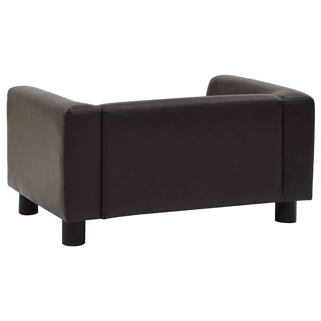 hundesofa 60x43x30 cm plys og kunstlæder brun