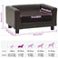 hundesofa 60x43x30 cm plys og kunstlæder brun