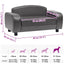 hundesofa 80x50x40 cm kunstlæder grå