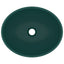 luksuriøs håndvask 40x33 cm keramisk oval mat mørkegrøn