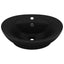 luksuriøs håndvask overløb 58,5x39 cm keramik oval mat sort