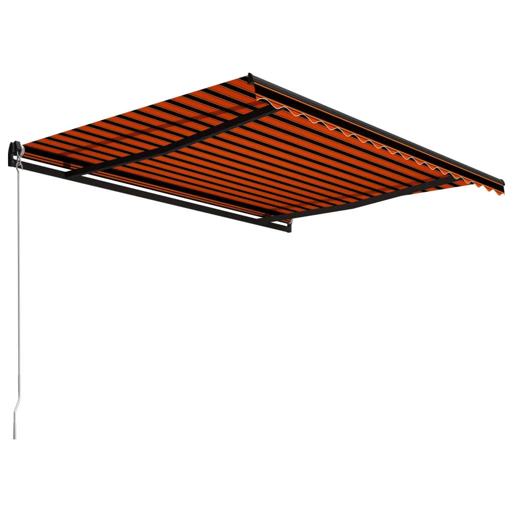 foldemarkise manuel betjening 450x300 cm orange og brun
