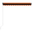 markise m. LED-lys 350x250 cm manuel betjening orange og brun