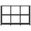 displayreol med 6 kubeformede rum 103x30x72,5 cm stof sort