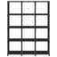 displayreol med 12 kubeformede rum 103x30x141 cm stof sort