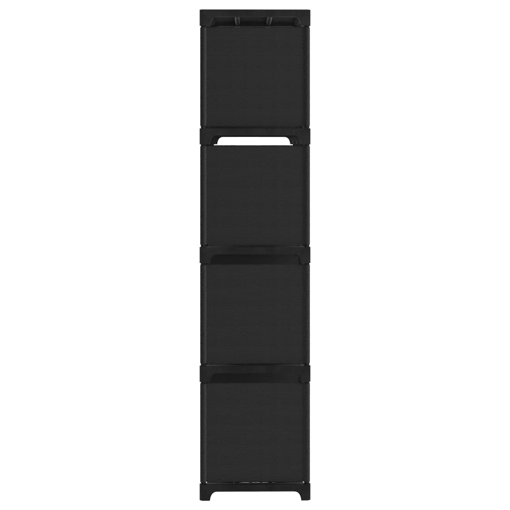 displayreol med 12 kubeformede rum 103x30x141 cm stof sort