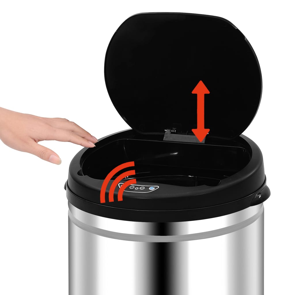 affaldsspand med sensor 40 l rustfrit stål