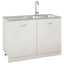 køkkenvask med 2 bassiner 1200x500x155 mm rustfrit stål sølv