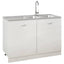 køkkenvask med 2 bassiner 1200x600x155 mm rustfrit stål sølv