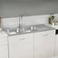 køkkenvask med 2 bassiner 1200x600x155 mm rustfrit stål sølv