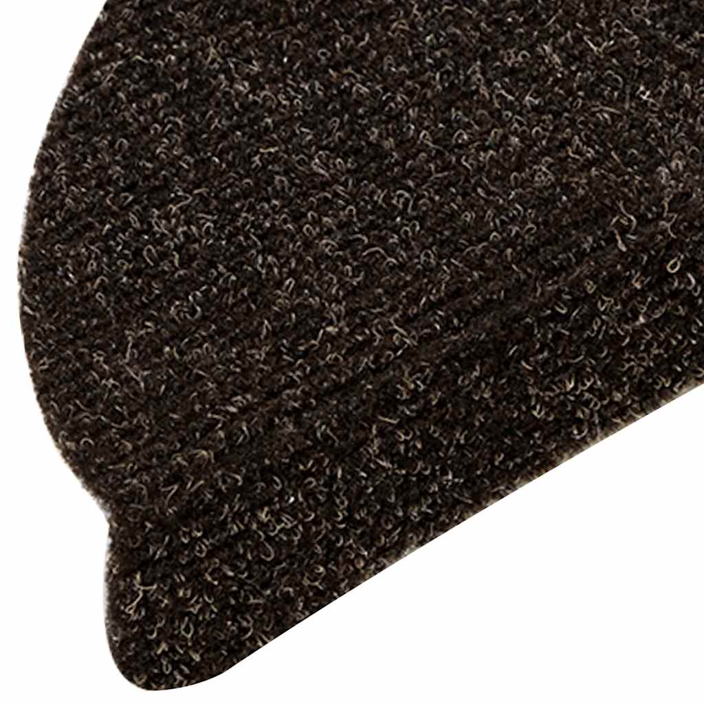 trappemåtter selvklæbende 15 stk. 56x17x3 cm mørkebrune halvrunde