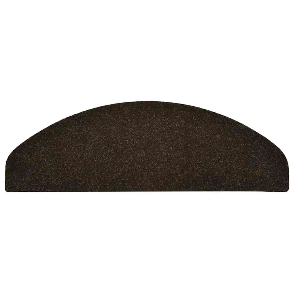 trappemåtter selvklæbende 15 stk. 65x21x4 cm mørkebrune halvrunde store