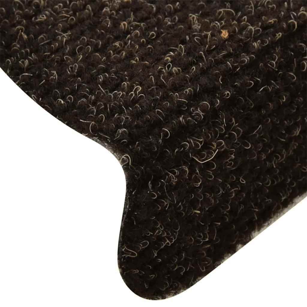 trappemåtter selvklæbende 15 stk. 65x21x4 cm mørkebrune halvrunde store
