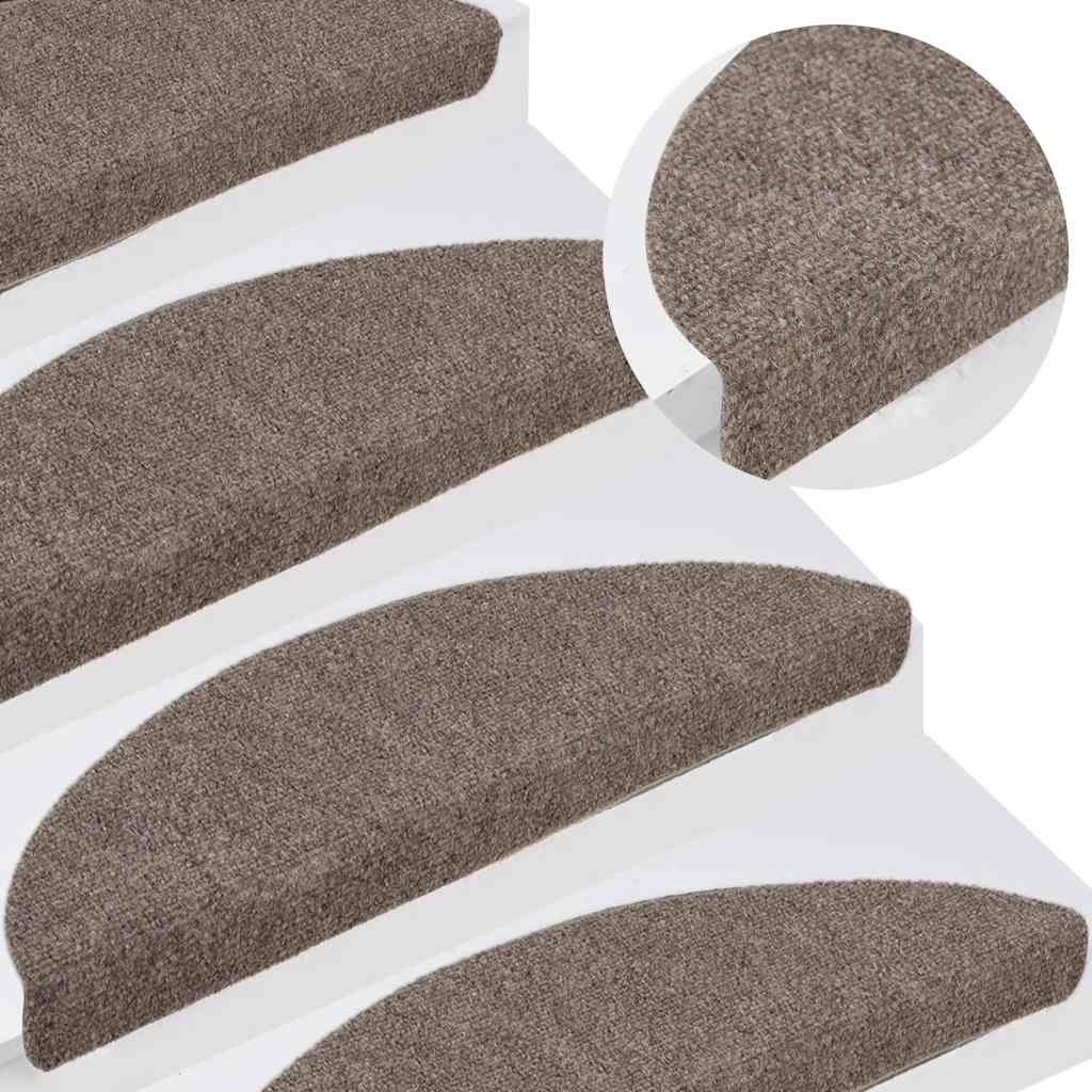 trappemåtter selvklæbende 15 stk. 65x21x4 cm beige halvrund store