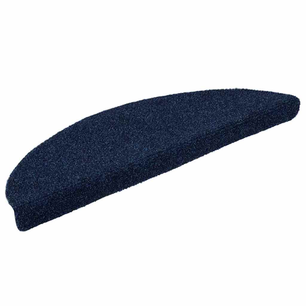trappemåtter selvklæbende 15 stk. 56x17x3 cm marineblå halvrund
