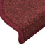 trappemåtter 15 stk. 56x17x3 cm bordeaux halvrund