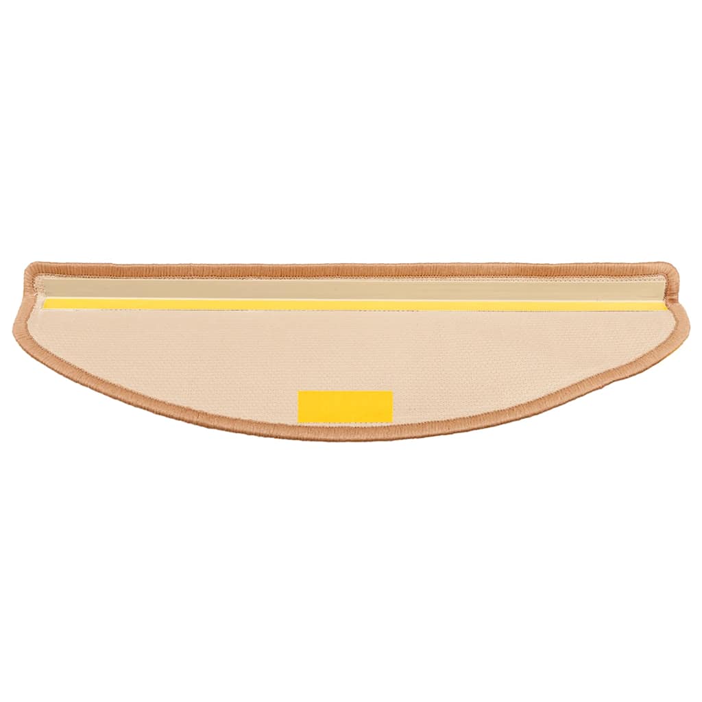 selvklæbende trappemåtter 15 stk. 65x21x4 cm beige