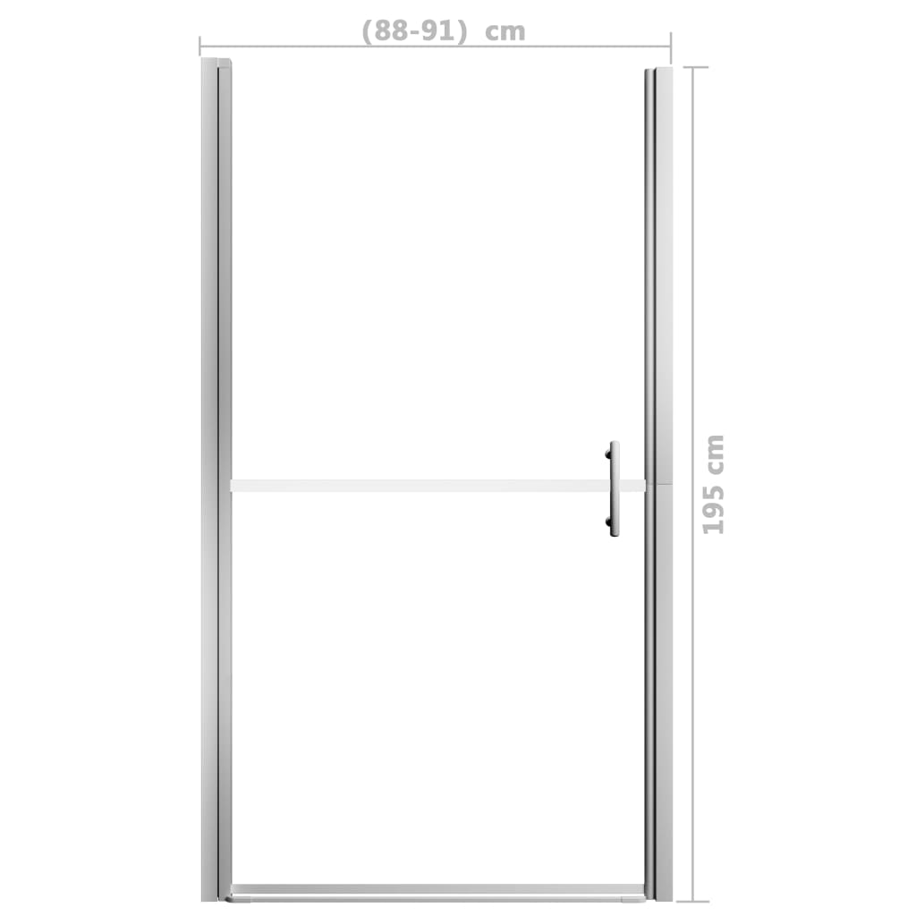 brusedør 91x195 cm hærdet glas