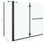 foldbar brusevæg 120x68x130 cm sikkerhedsglas sort