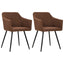 spisebordsstole 2 stk. stof brun