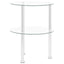 sidebord med hylde 38 cm hærdet glas transparent