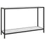 konsolbord 120x35x75 cm hærdet glas hvid