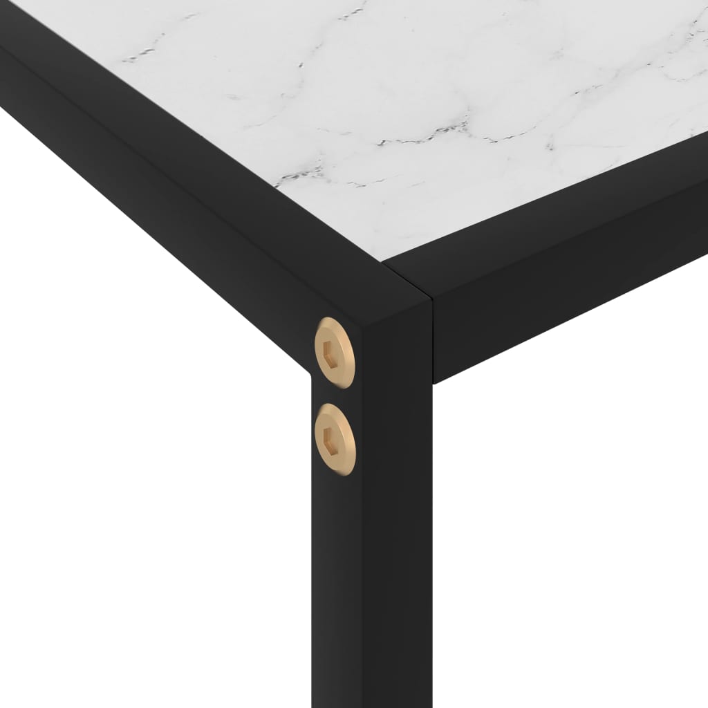 konsolbord 120x35x75 cm hærdet glas hvid