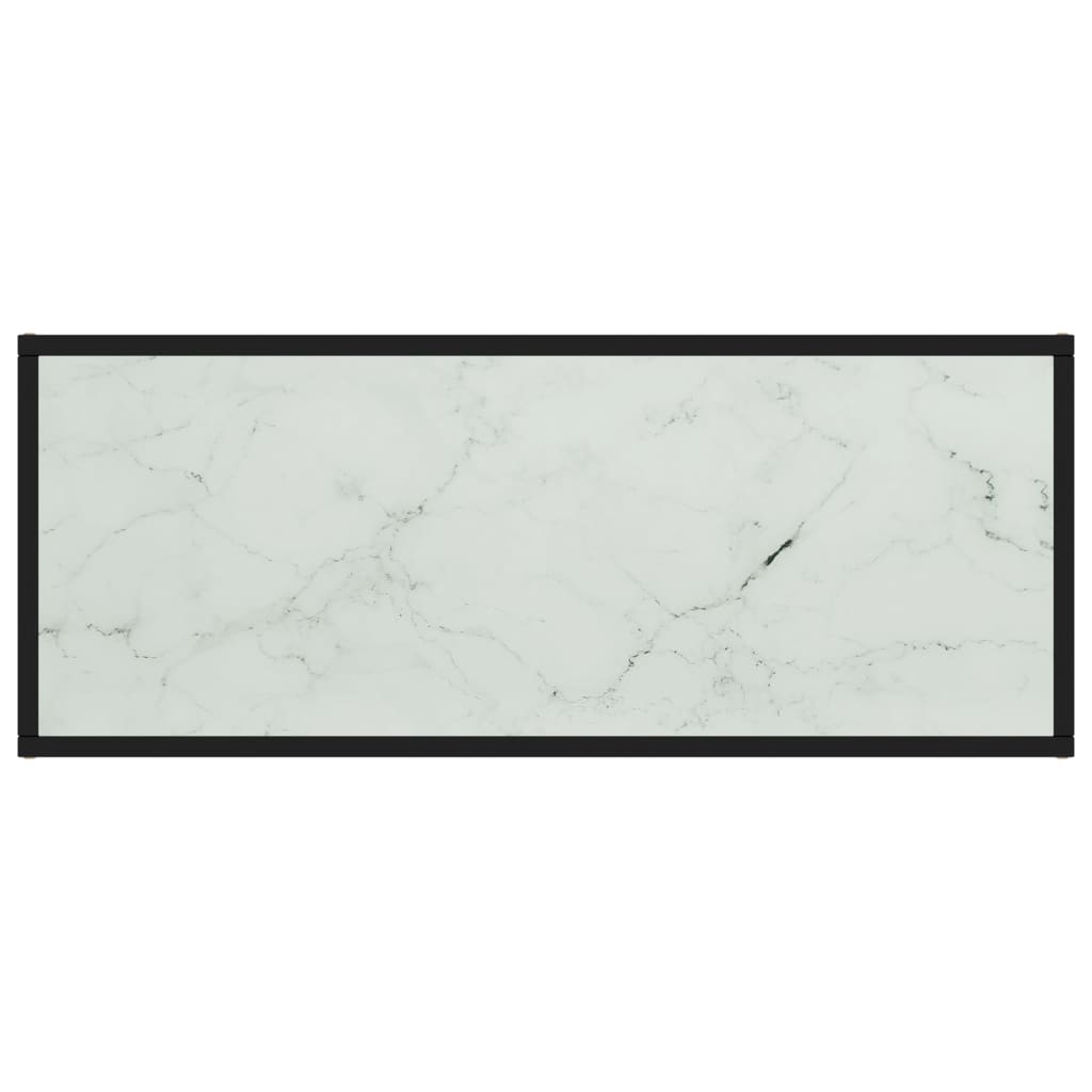 tv-bord 100x40x40 cm hvidt marmorglas sort