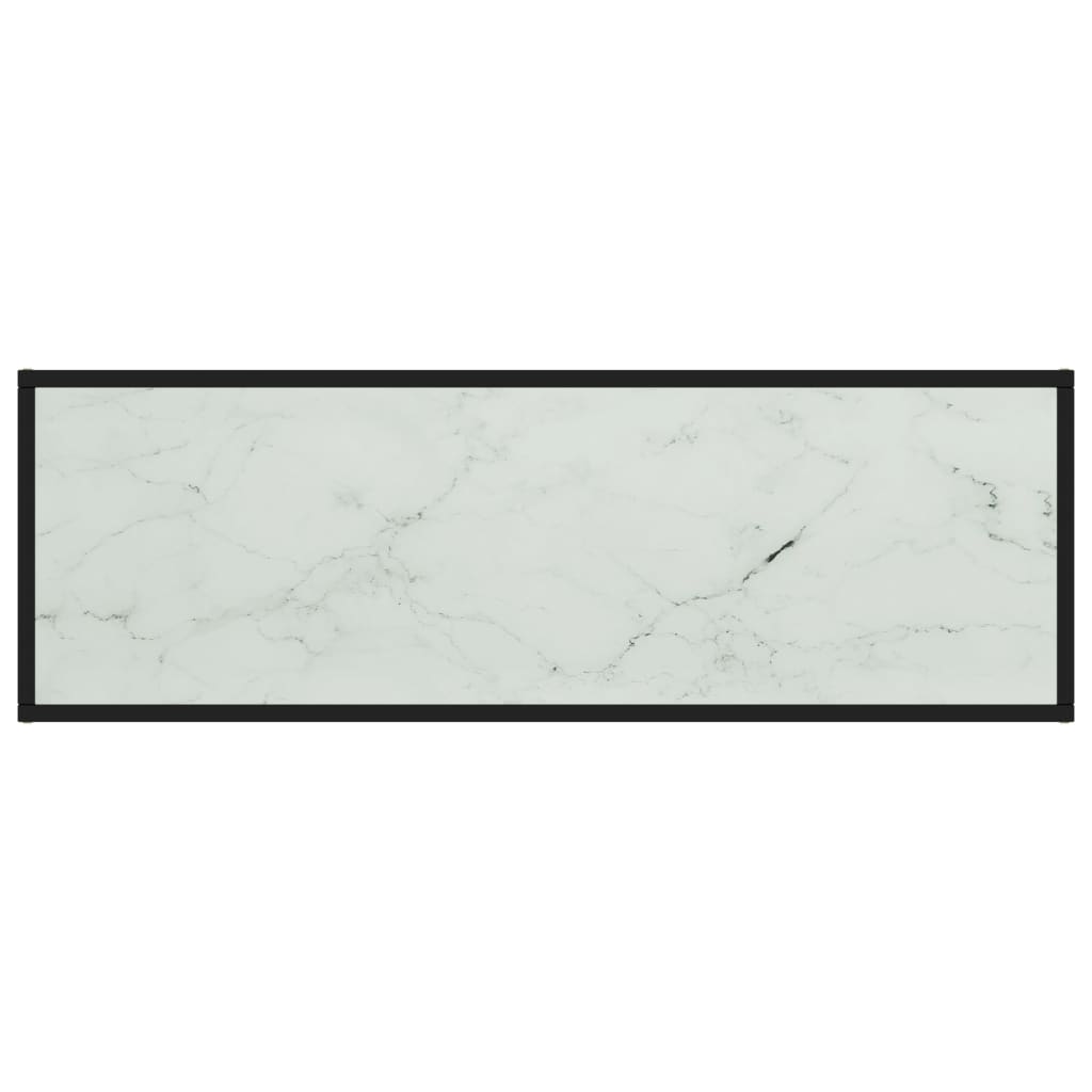 tv-bord 120x40x40 cm hvidt marmorglas sort