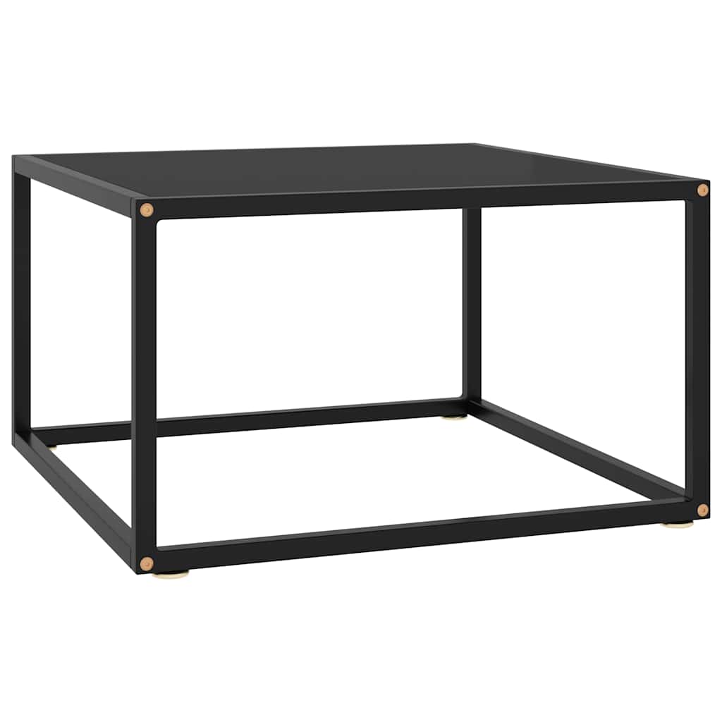 sofabord 60x60x35 cm glas sort