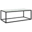 sofabord 100x50x35 cm hvidt marmorglas sort