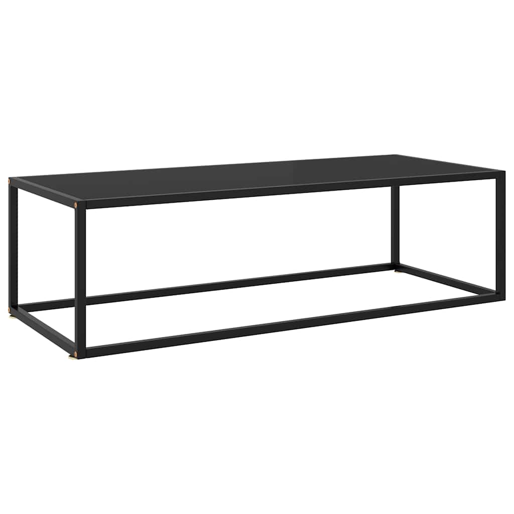 sofabord 120x50x35 glas sort