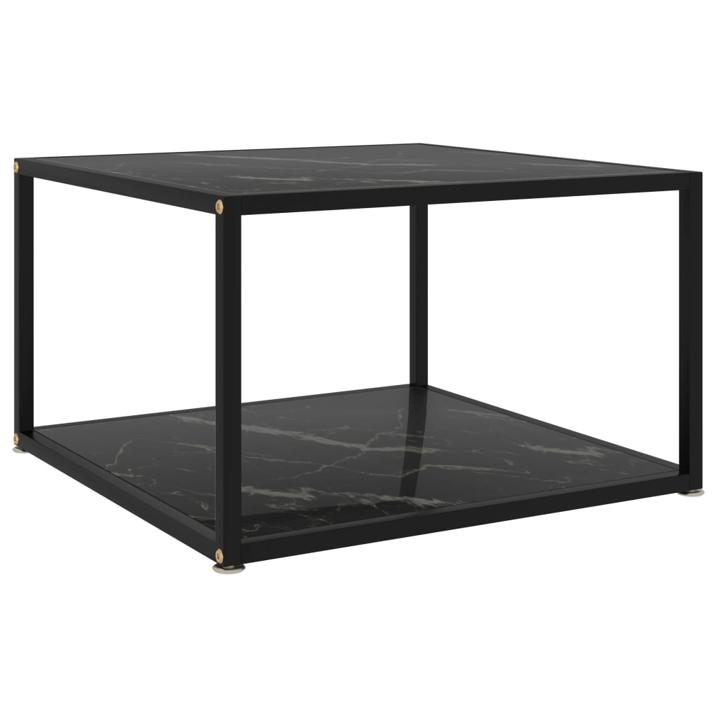 sofabord 60x60x35 cm hærdet glas sort