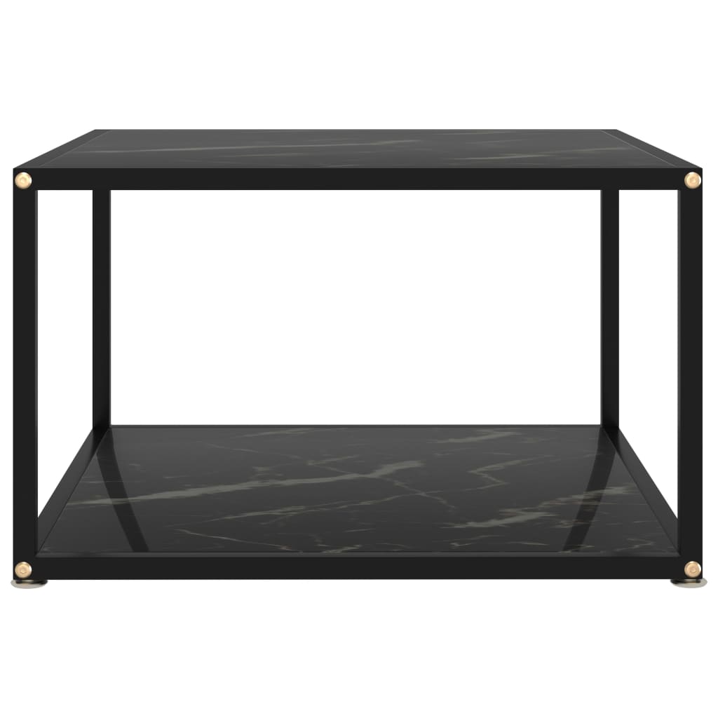 sofabord 60x60x35 cm hærdet glas sort