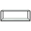 sofabord 100x50x35 cm hærdet glas hvid