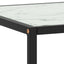 sofabord 90x90x50 cm hvidt marmorglas sort