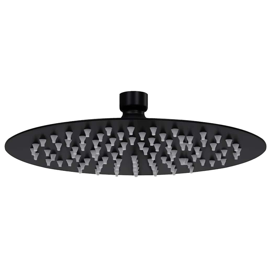 regnbrusehoved 20 cm rund rustfrit stål sort