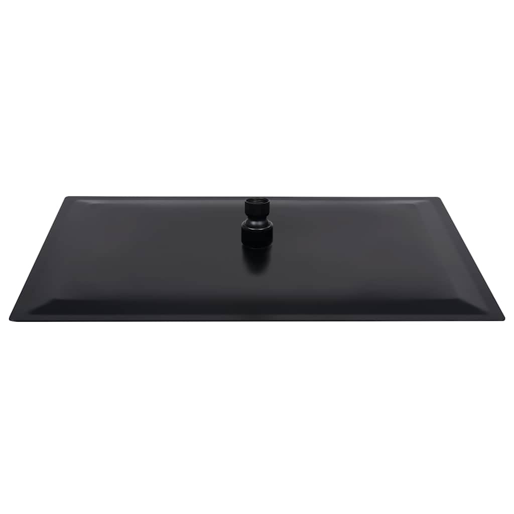 regnbrusehoved 40x30 cm rustfrit stål rektangulær sort