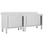 arbejdsborde m. skydedøre 2 stk. 240x50x(95-97)cm rustfrit stål