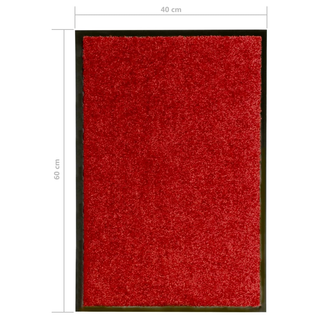 vaskbar dørmåtte 40x60 cm rød