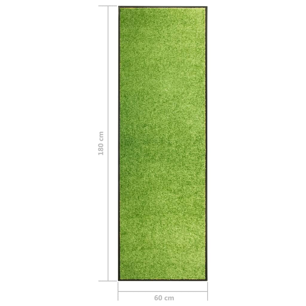 vaskbar dørmåtte 60x180 cm grøn